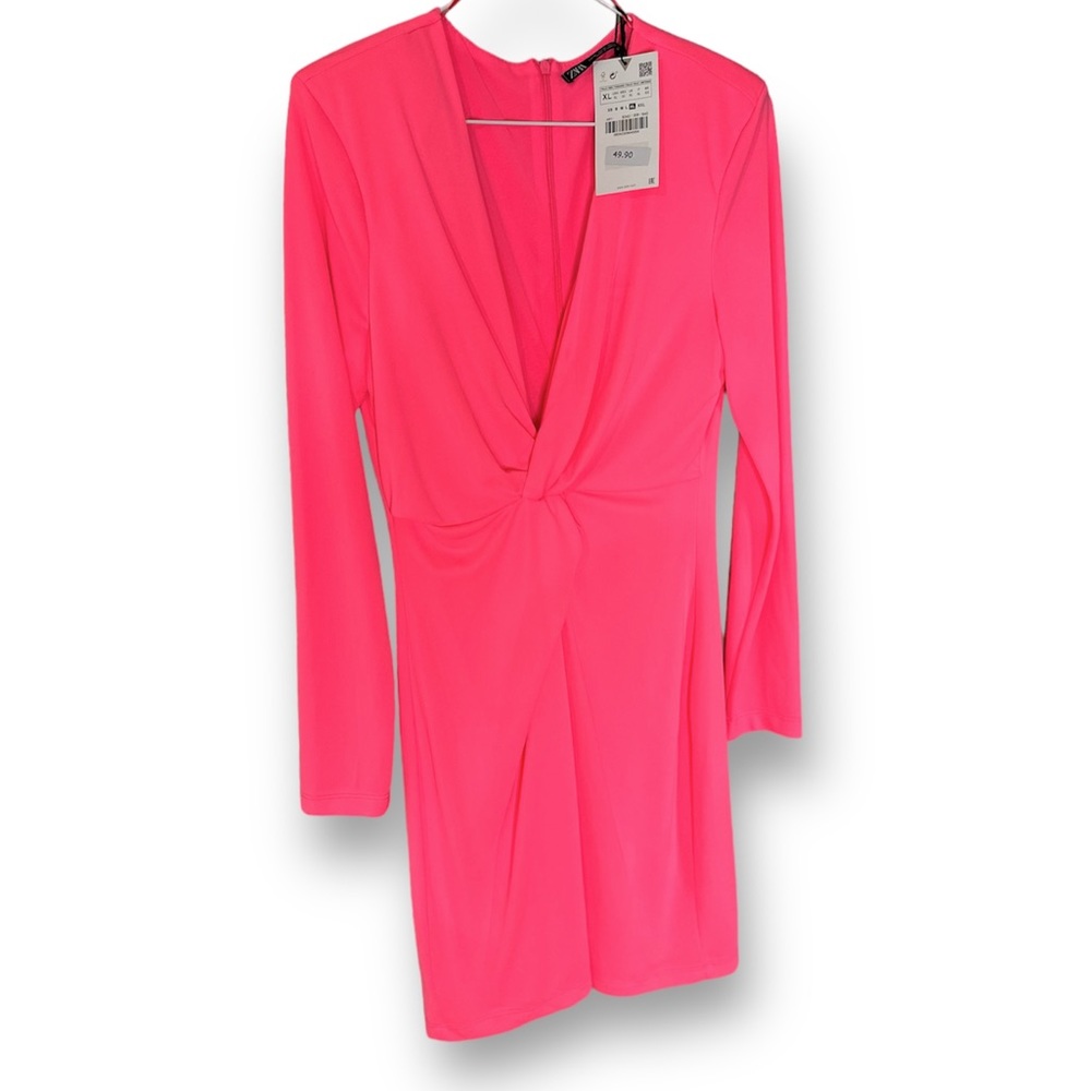 Zara NWT - XL - Bright Pink Midi Dress